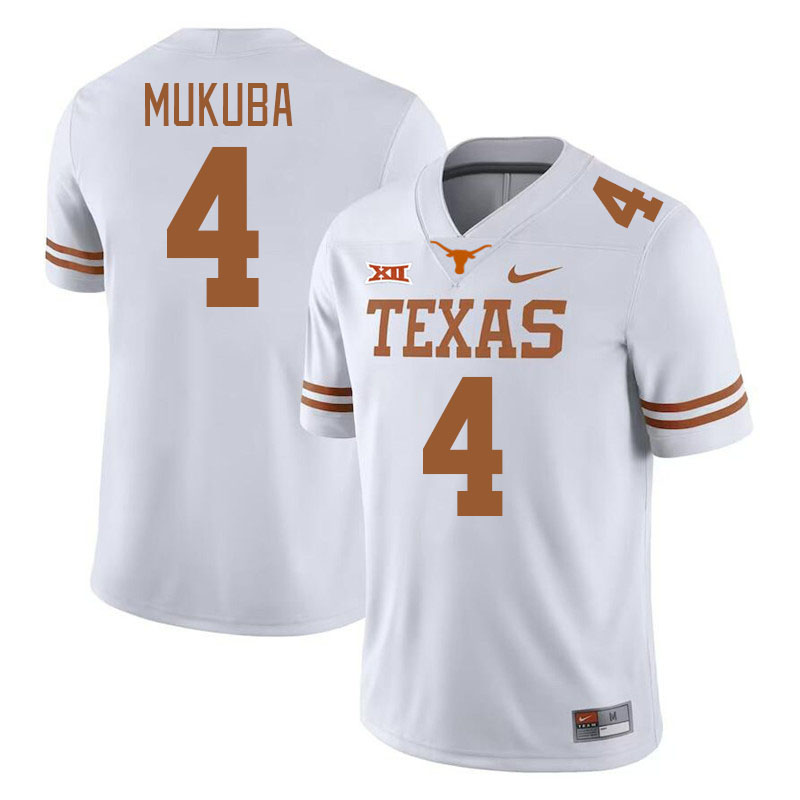 Men #4 Andrew Mukuba Texas Longhorns College Football Jerseys Stitched-White